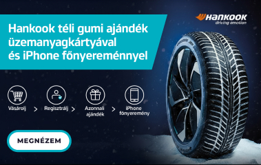 25 000 Ft értékű tankolási vagy 30 000 Ft értékű töltési utalvány minden Hankook gumivásárláshoz!